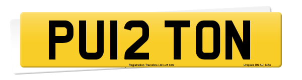 Registration number PU12 TON